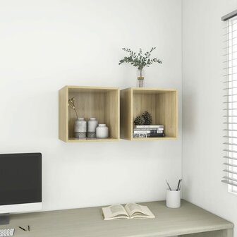 Wandkast 37x37x37 cm bewerkt hout sonoma eikenkleurig 6