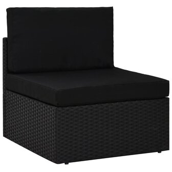 Middenbank sectioneel poly rattan zwart 1