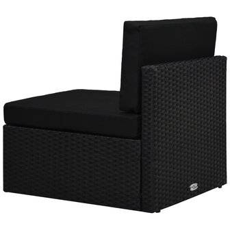 Middenbank sectioneel poly rattan zwart 4