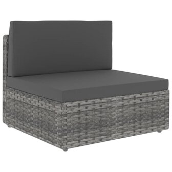 Middenbank sectioneel poly rattan grijs 1