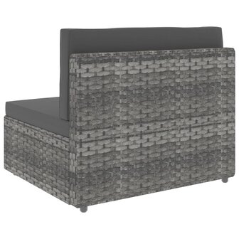 Middenbank sectioneel poly rattan grijs 4