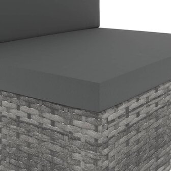 Middenbank sectioneel poly rattan grijs 5