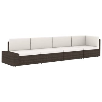 Middenbank sectioneel poly rattan grijs 7