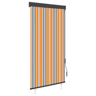 Rolgordijn voor buiten 80x250 cm geel en blauw 1