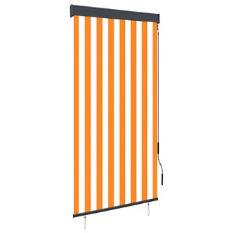 Rolgordijn voor buiten 80x250 cm wit en oranje 1