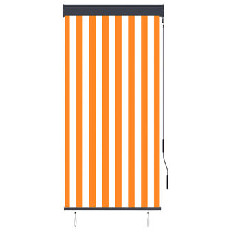 Rolgordijn voor buiten 80x250 cm wit en oranje 2