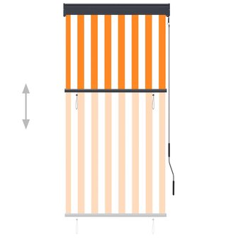 Rolgordijn voor buiten 80x250 cm wit en oranje 3