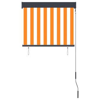 Rolgordijn voor buiten 80x250 cm wit en oranje 4
