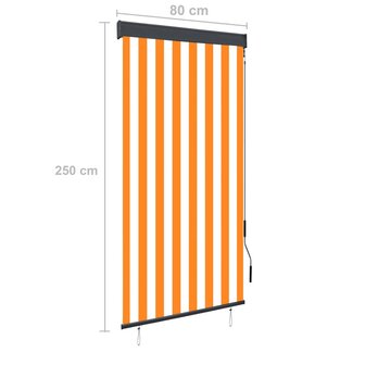 Rolgordijn voor buiten 80x250 cm wit en oranje 8