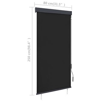 Rolgordijn voor buiten 80x250 cm antraciet 8