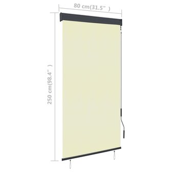 Rolgordijn voor buiten 80x250 cm cr&egrave;me 8