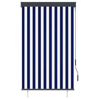 Rolgordijn voor buiten 100x250 cm blauw en wit 2