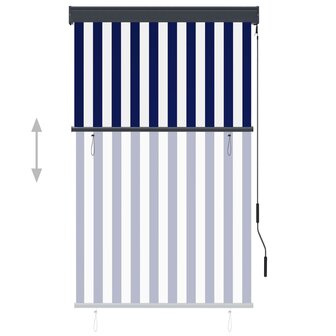 Rolgordijn voor buiten 100x250 cm blauw en wit 3