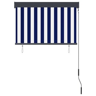 Rolgordijn voor buiten 100x250 cm blauw en wit 4