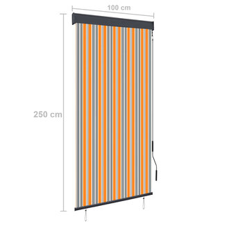 Rolgordijn voor buiten 100x250 cm geel en blauw 8