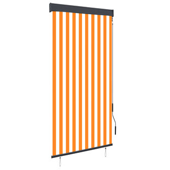 Rolgordijn voor buiten 100x250 cm wit en oranje 1