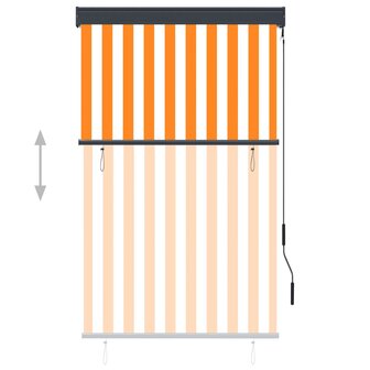 Rolgordijn voor buiten 100x250 cm wit en oranje 3