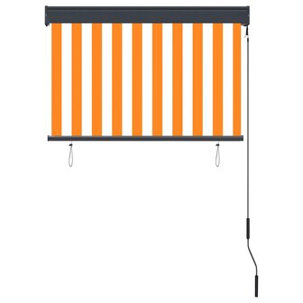 Rolgordijn voor buiten 100x250 cm wit en oranje 4