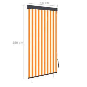 Rolgordijn voor buiten 100x250 cm wit en oranje 8