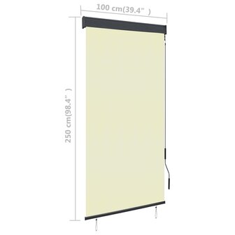 Rolgordijn voor buiten 100x250 cm cr&egrave;me 8