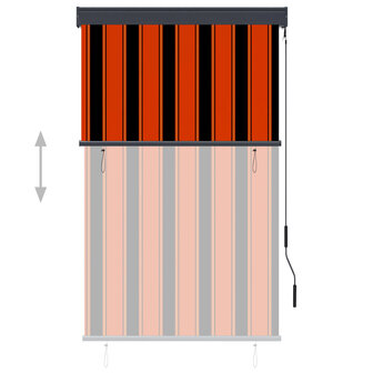 Rolgordijn voor buiten 100x250 cm oranje en bruin 3