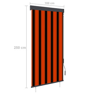 Rolgordijn voor buiten 100x250 cm oranje en bruin 8