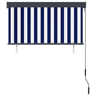 Rolgordijn voor buiten 120x250 cm blauw en wit 4