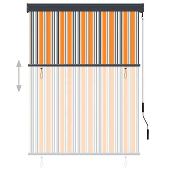 Rolgordijn voor buiten 120x250 cm geel en blauw 3