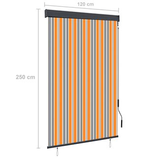 Rolgordijn voor buiten 120x250 cm geel en blauw 8