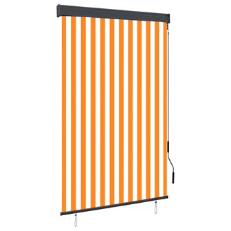 Rolgordijn voor buiten 120x250 cm wit en oranje 1