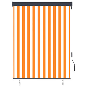 Rolgordijn voor buiten 120x250 cm wit en oranje 2