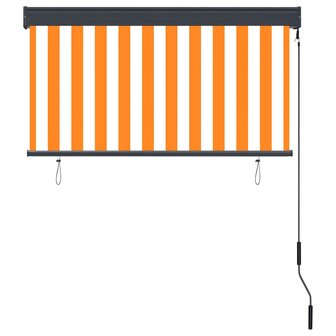 Rolgordijn voor buiten 120x250 cm wit en oranje 4