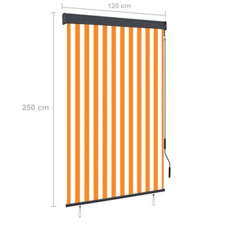 Rolgordijn voor buiten 120x250 cm wit en oranje 8