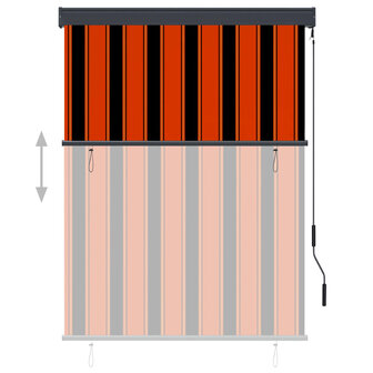 Rolgordijn voor buiten 120x250 cm oranje en bruin 3