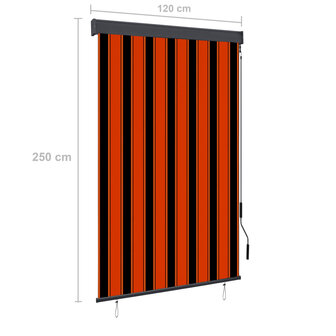 Rolgordijn voor buiten 120x250 cm oranje en bruin 8