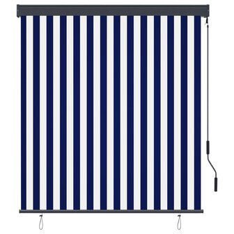 Rolgordijn voor buiten 140x250 cm blauw en wit 2