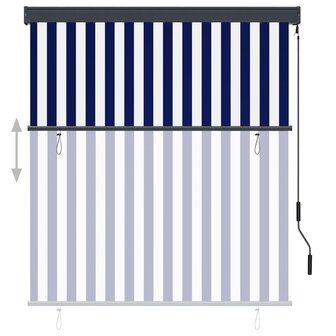 Rolgordijn voor buiten 140x250 cm blauw en wit 3