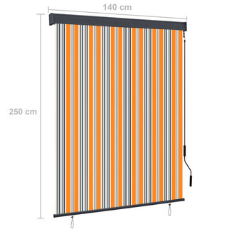 Rolgordijn voor buiten 140x250 cm geel en blauw 8