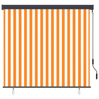 Rolgordijn voor buiten 160x250 cm wit en oranje  2