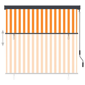 Rolgordijn voor buiten 160x250 cm wit en oranje  3