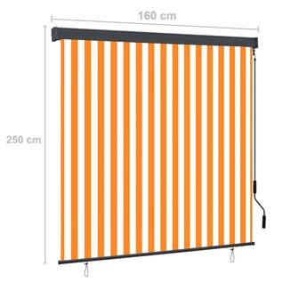 Rolgordijn voor buiten 160x250 cm wit en oranje  8