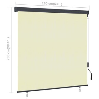 Rolgordijn voor buiten 160x250 cm cr&egrave;me 8