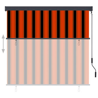 Rolgordijn voor buiten 160x250 cm oranje en bruin 3