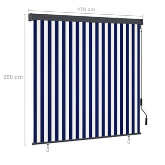 Rolgordijn voor buiten 170x250 cm blauw en wit 8