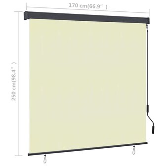 Rolgordijn voor buiten 170x250 cm cr&egrave;me 8