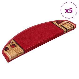 Trapmatten zelfklevend 5 st 65x21x4 cm rood 1