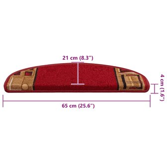 Trapmatten zelfklevend 5 st 65x21x4 cm rood 8