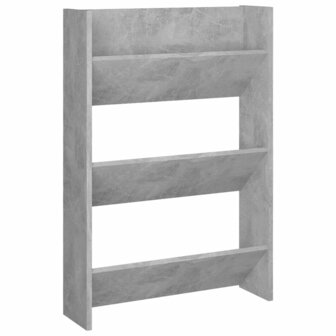 Wandschoenenkast 60x18x90 cm spaanplaat betongrijs 2