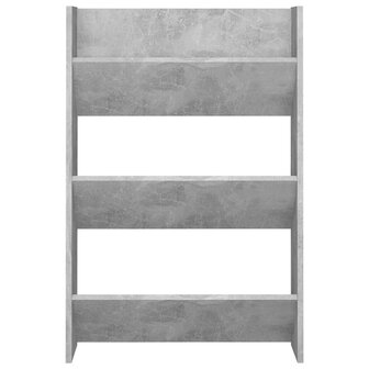 Wandschoenenkast 60x18x90 cm spaanplaat betongrijs 4