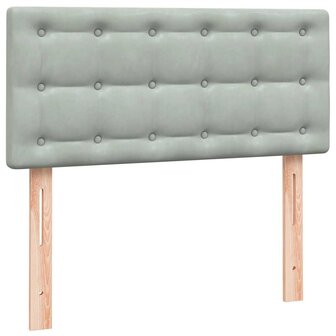 Boxspring met matras fluweel lichtgrijs 90x220 cm 7